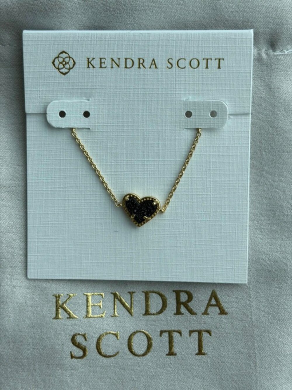 Kendra Scott Black Heart Necklace